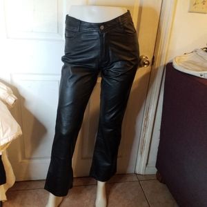 Vtg 90s JouJou Skins genuine leather bootcut pants 5-pocket style size 28